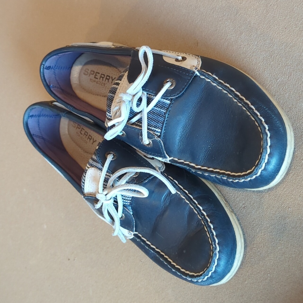 Sperry Top Sider Boat Shoes (Navy/stripe)